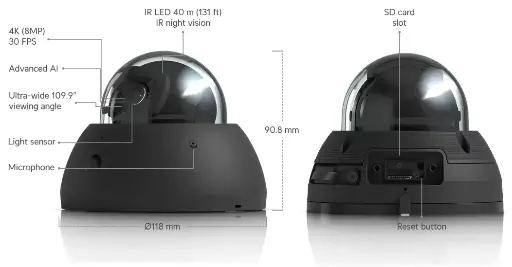 Ubiquiti UniFi AI-Dome zwart UVC-AI-Dome-B